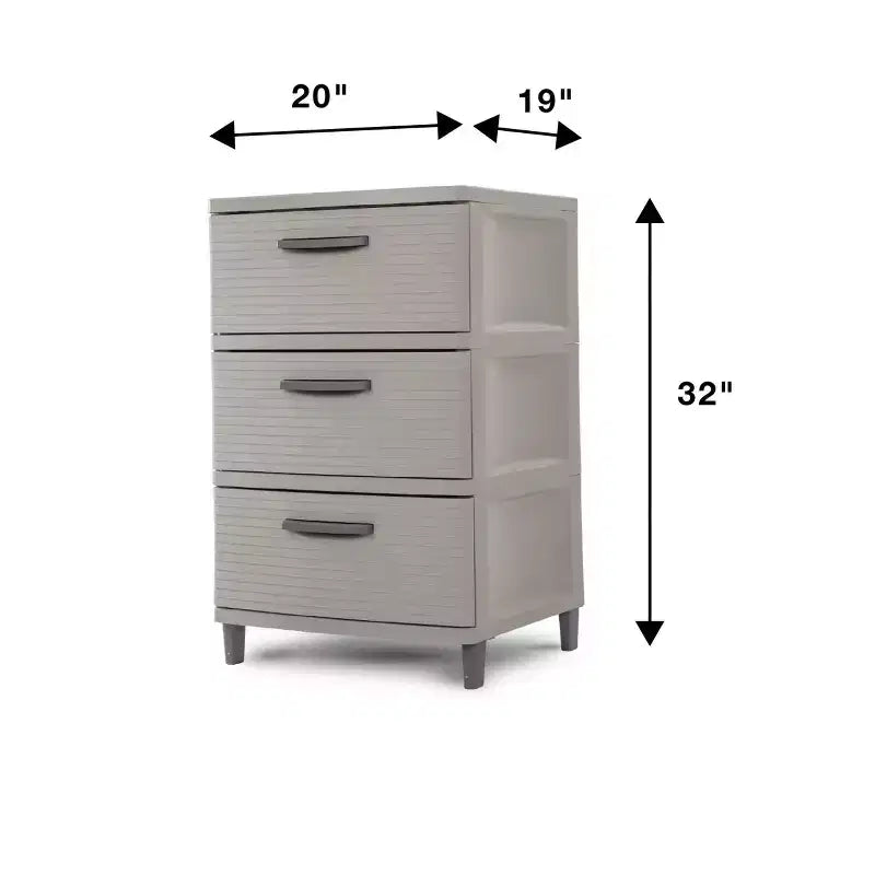 Meuble de rangement 3 tiroirs gris - ™ : Tiroirs de rangement utilitaires en plastique, organisation universelle, aucun assemblage requis