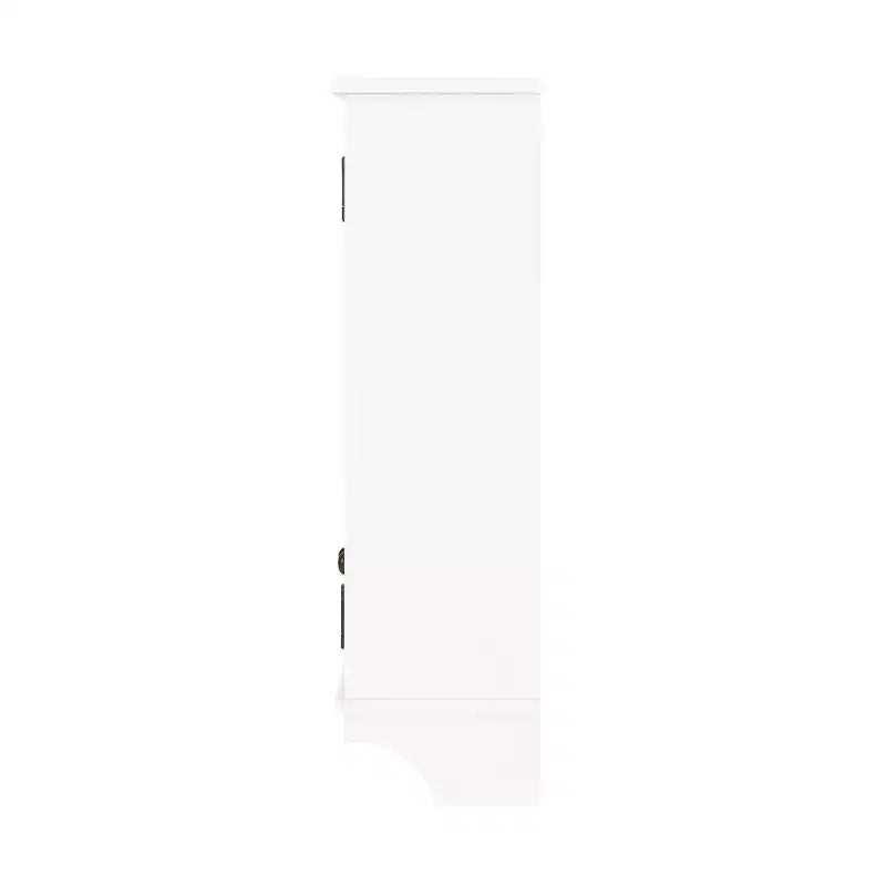 Meuble de Rangement Mural pour Salle de Bain avec Deux Portes et Barre Porte-Serviettes Blanc