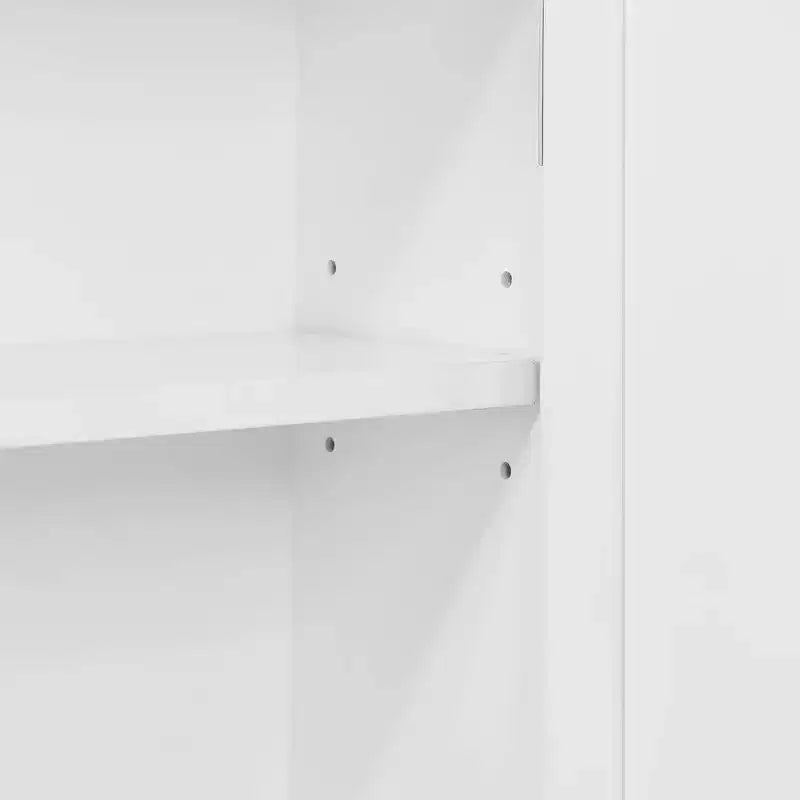 Meuble de Rangement Mural pour Salle de Bain avec Deux Portes et Barre Porte-Serviettes Blanc