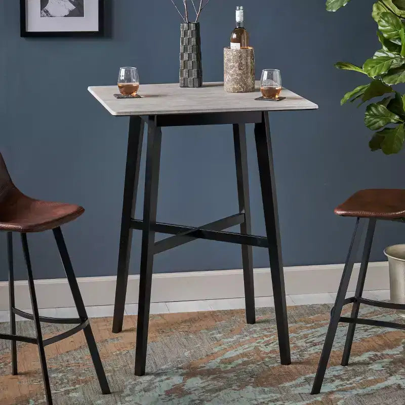 Table de salle à manger moderne avec pieds en bois d'hévéa