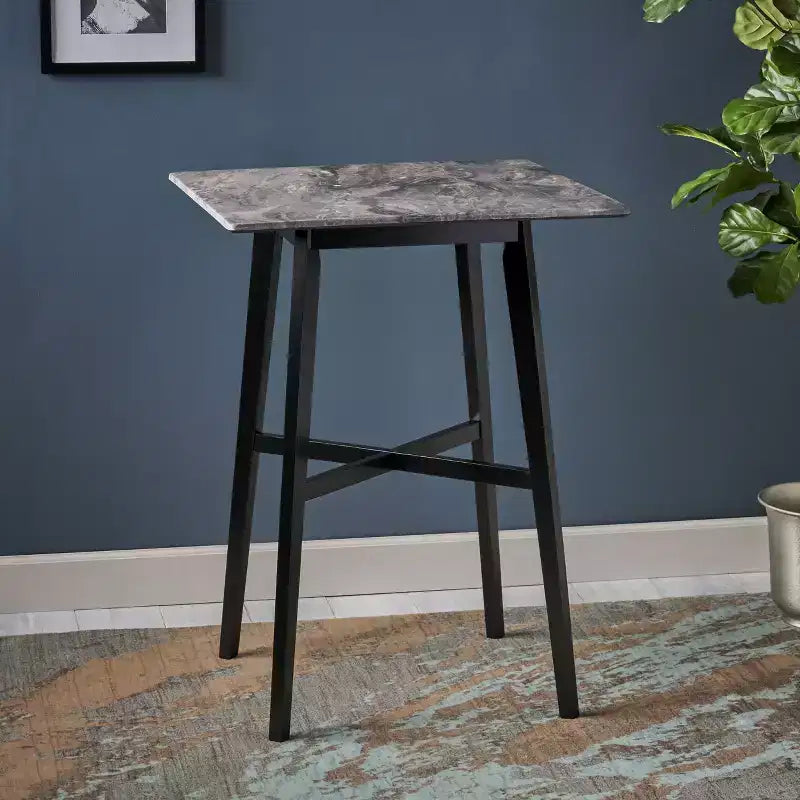 Table de salle à manger moderne avec pieds en bois d'hévéa