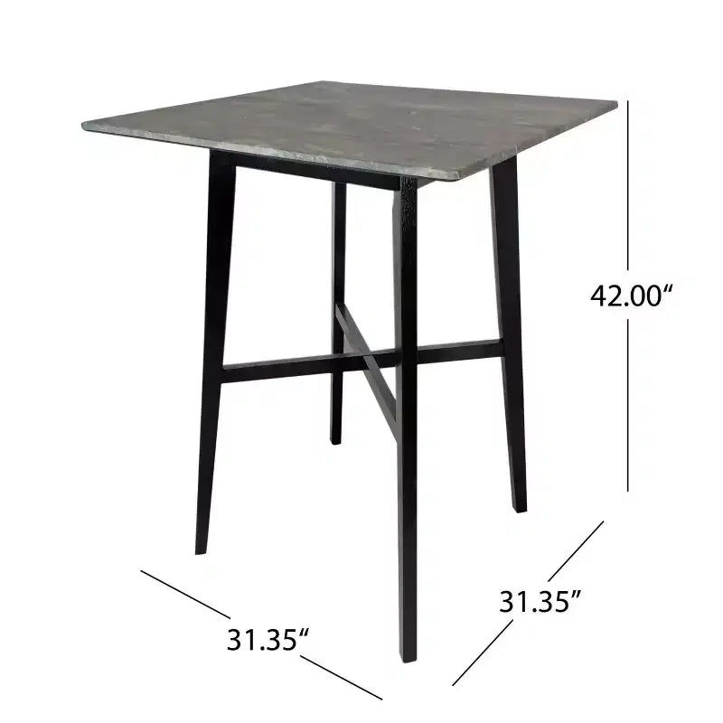 Table de salle à manger moderne avec pieds en bois d'hévéa
