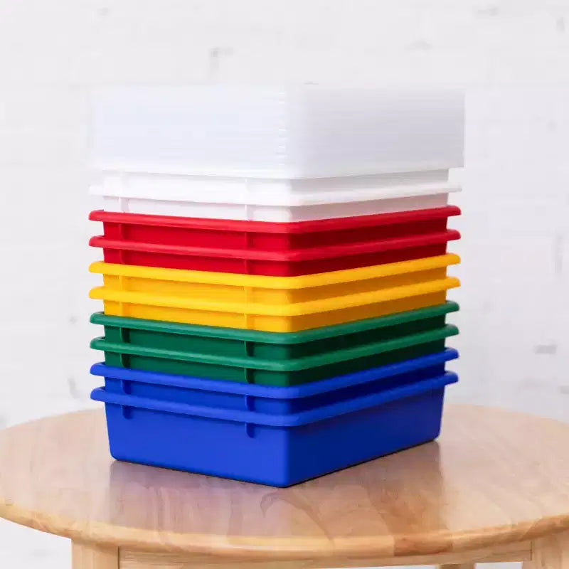 Vestiaire de rangement à 10 sections et 10 bacs format lettre avec couvercles, mobilier pour enfants