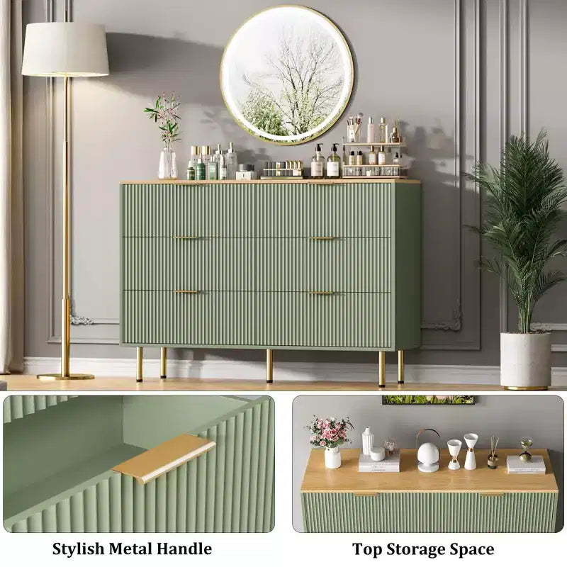 Commode de chambre à 6 tiroirs, commode en bois pour placard, commode à tiroirs avec poignée, meuble de rangement de chambre pour couloir