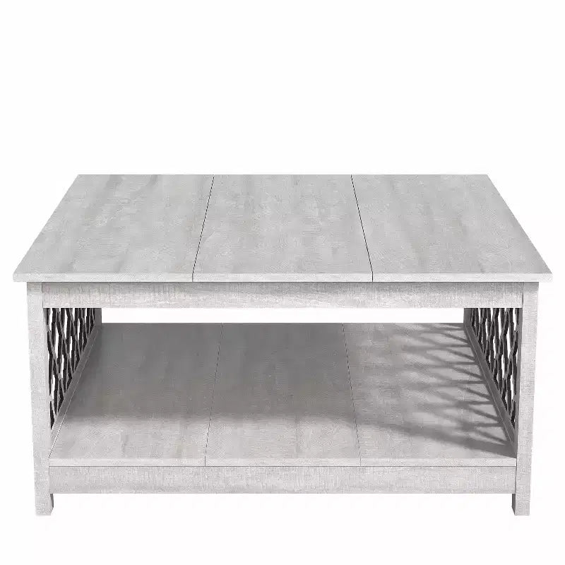 Table basse carrée avec rangement ouvert 34,8 L 34,9 P 17,1 H