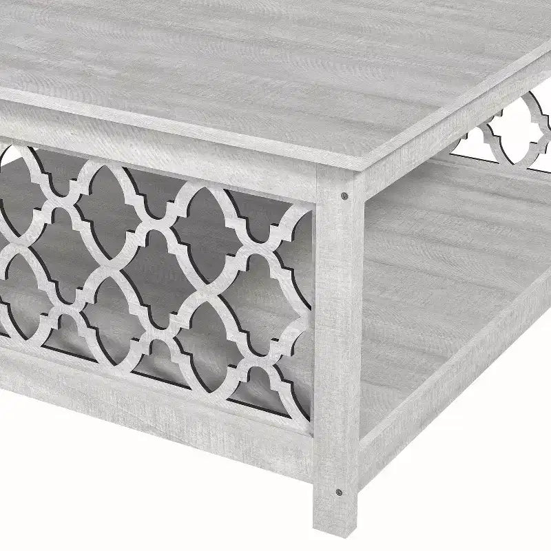 Table basse carrée avec rangement ouvert 34,8 L 34,9 P 17,1 H
