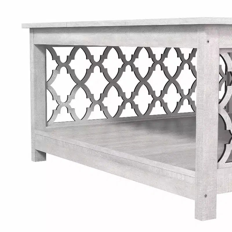 Table basse carrée avec rangement ouvert 34,8 L 34,9 P 17,1 H