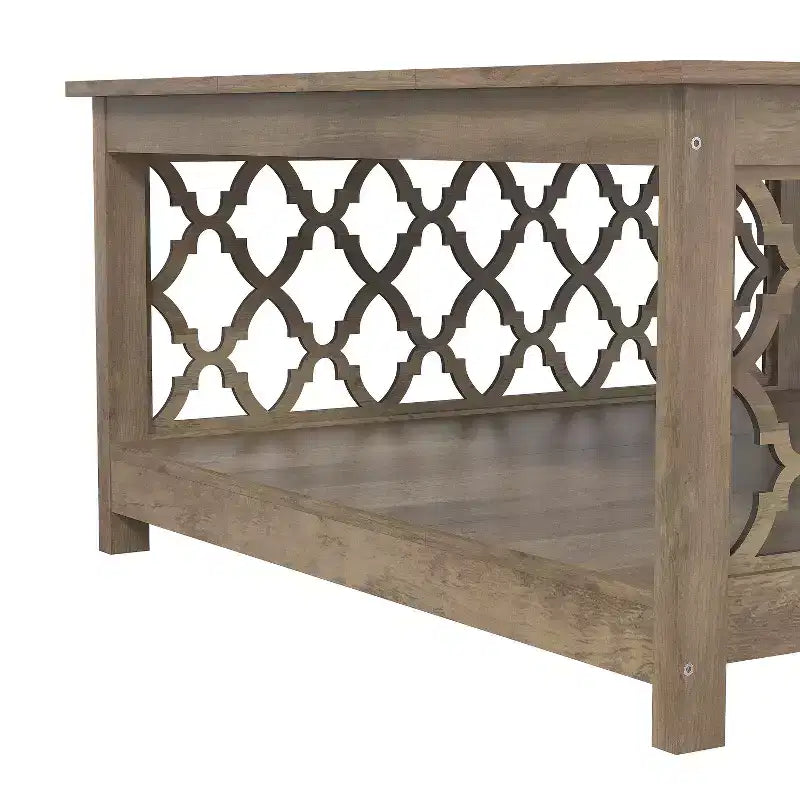 Table basse carrée avec rangement ouvert 34,8 L 34,9 P 17,1 H
