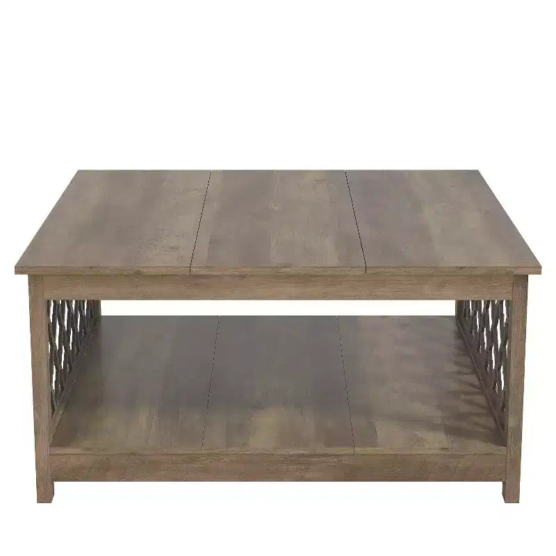 Table basse carrée avec rangement ouvert 34,8 L 34,9 P 17,1 H