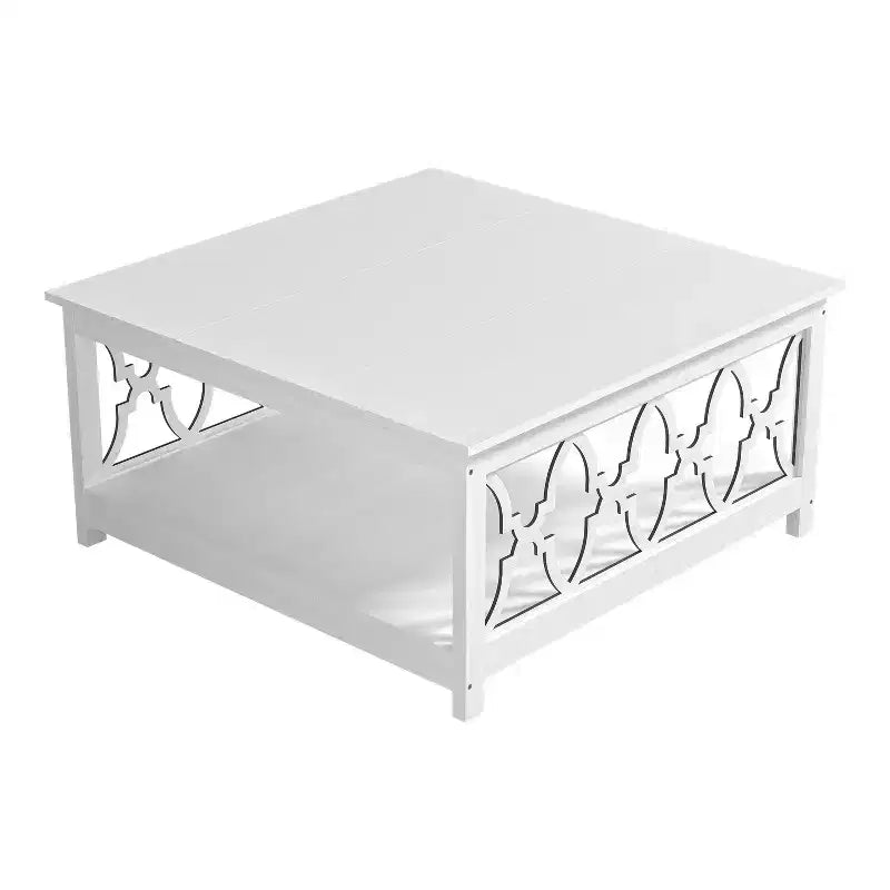 Table basse carrée avec rangement ouvert 34,8 L 34,9 P 17,1 H