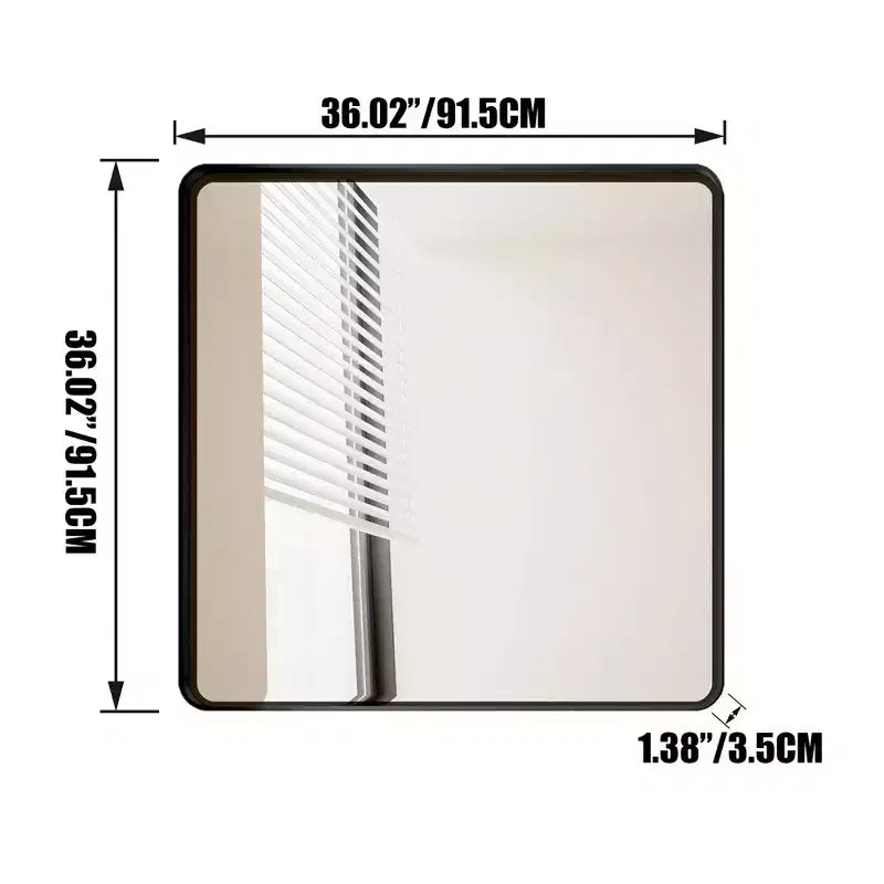 Miroir mural carré contemporain 36''
