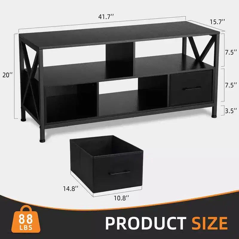 Meuble TV pour salon, Table TV pour téléviseurs jusqu'à 65 pouces, Meuble TV avec rangement et portes coulissantes