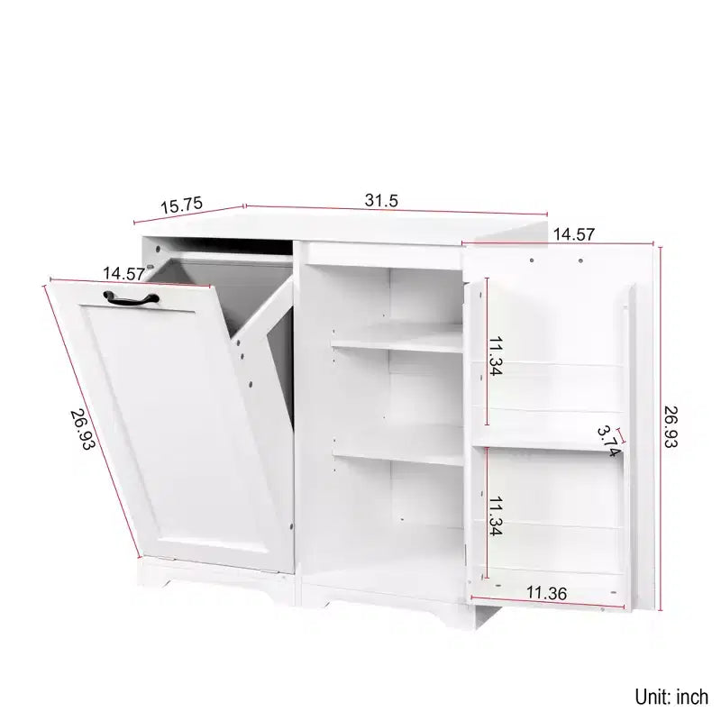Meuble à linge avec panier à linge inclinable et 3 niveaux de rangement