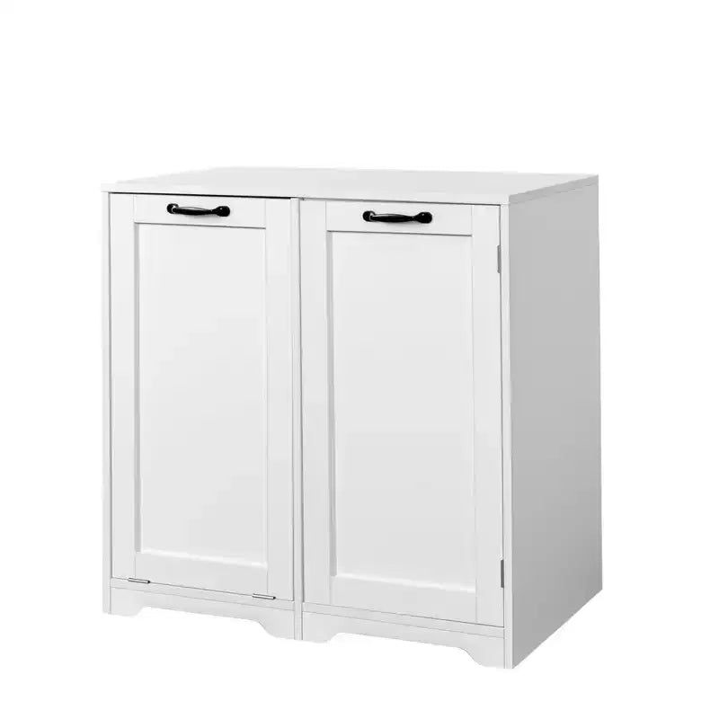 Meuble à linge avec panier à linge inclinable et 3 niveaux de rangement