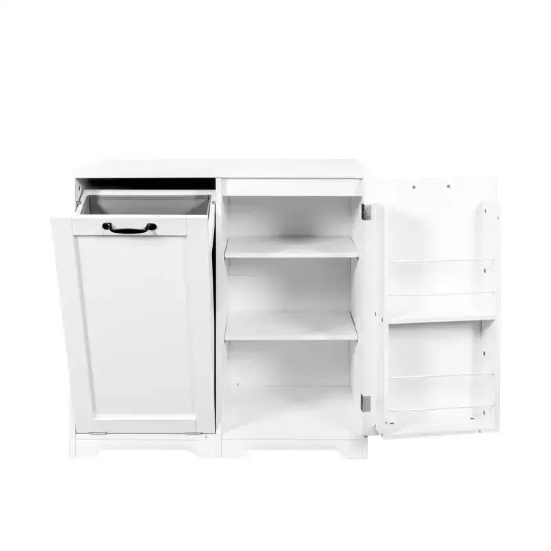 Meuble à linge avec panier à linge inclinable et 3 niveaux de rangement