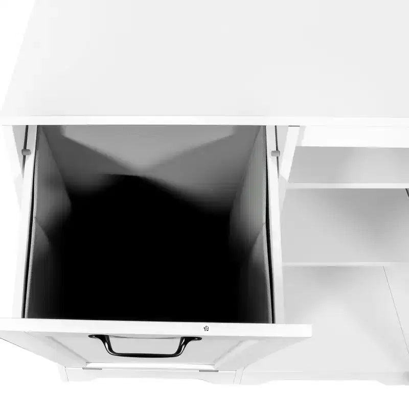 Meuble à linge avec panier à linge inclinable et 3 niveaux de rangement