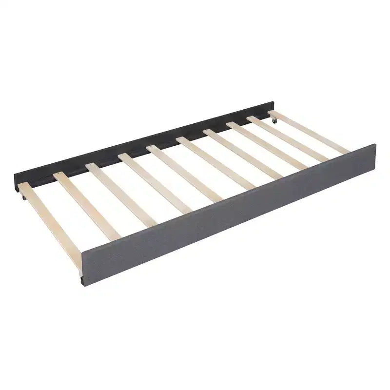 Lit rembourré en lin avec tiroirs de rangement, cadre de lit plateforme moderne avec tête de lit et lit gigogne, pas besoin de sommier tapissierGris