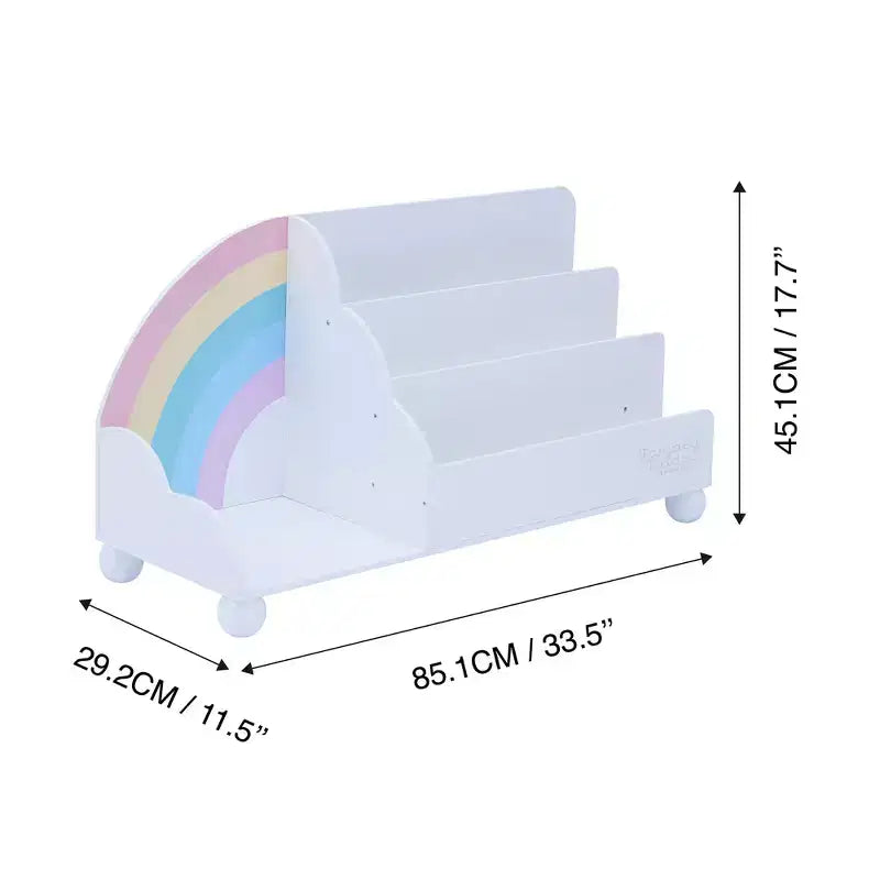 Étagère de présentation en bois à 3 niveaux pour enfants, collection Rainbow