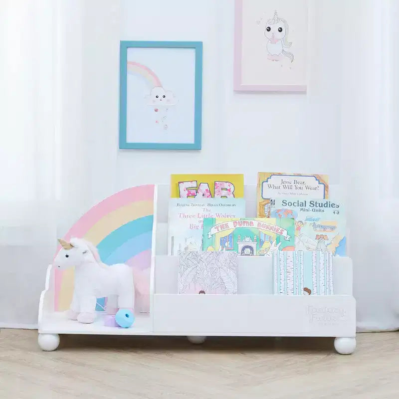 Étagère de présentation en bois à 3 niveaux pour enfants, collection Rainbow