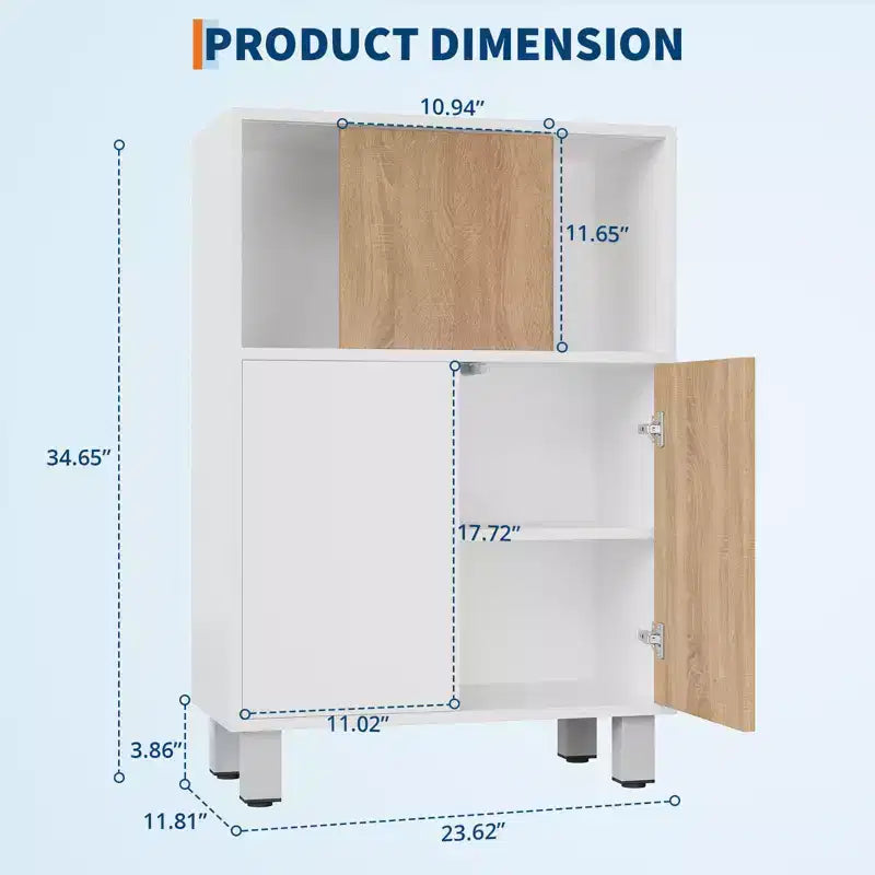 Bahut commode avec portes coulissantes et étagères réglables