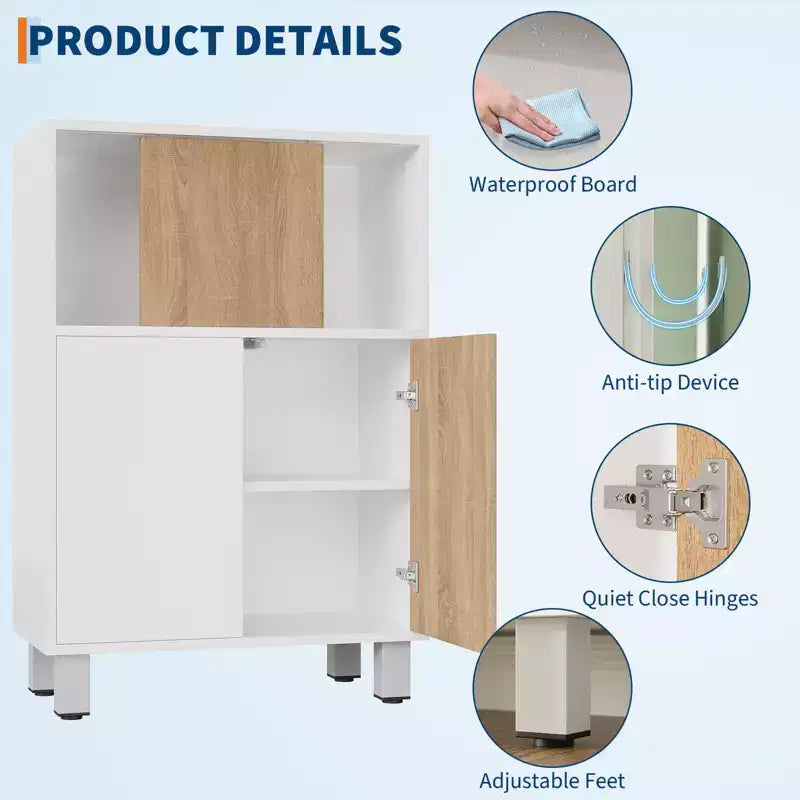 Bahut commode avec portes coulissantes et étagères réglables