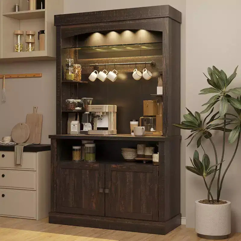 Meuble de bar à café de ferme, grand garde-manger de cuisine, étagères réglables, pour salle à manger, salon