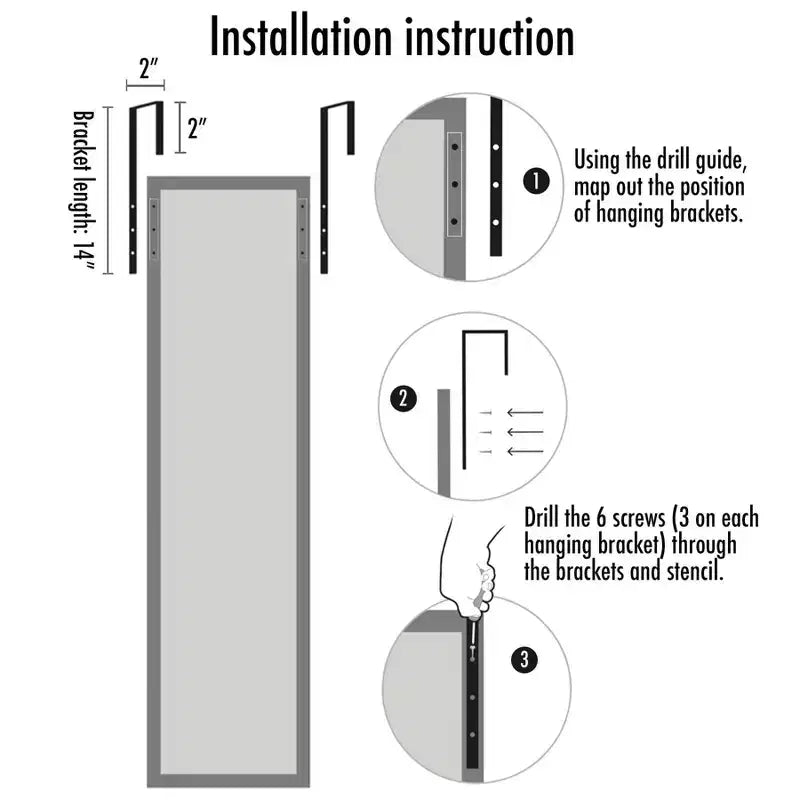 Miroir à accrocher sur une porte - Miroir de porte pour chambre, salle de bain, dortoir, grand miroir intégral avec support et verre incassable - Chêne