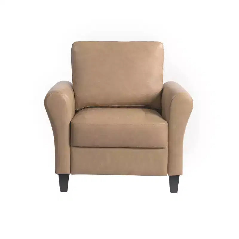Chaise en similicuir marron clair