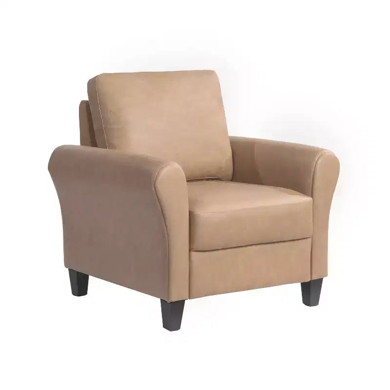 Chaise en similicuir marron clair