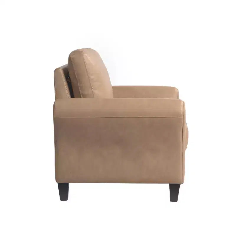 Chaise en similicuir marron clair