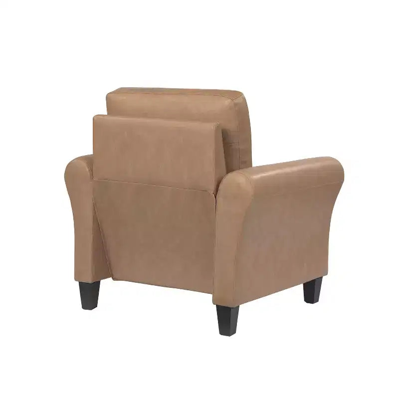 Chaise en similicuir marron clair