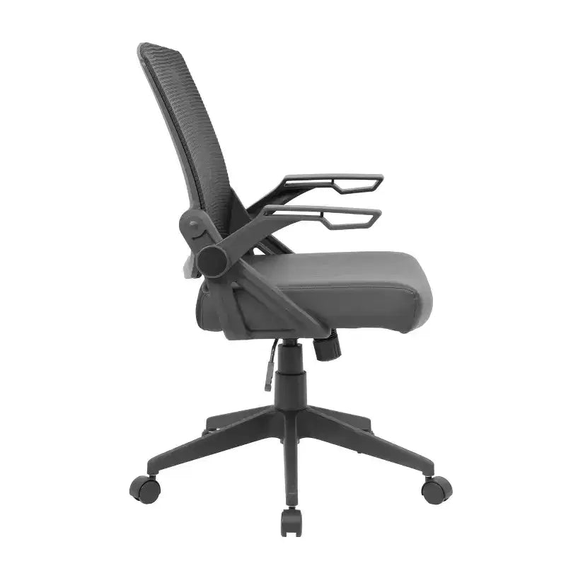 Fauteuil de bureau en maille Flip Arm noir - : pneumatique, pivotant, rembourré, capacité de 125 kg