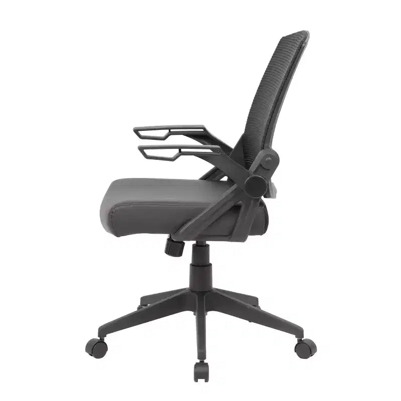 Fauteuil de bureau en maille Flip Arm noir - : pneumatique, pivotant, rembourré, capacité de 125 kg