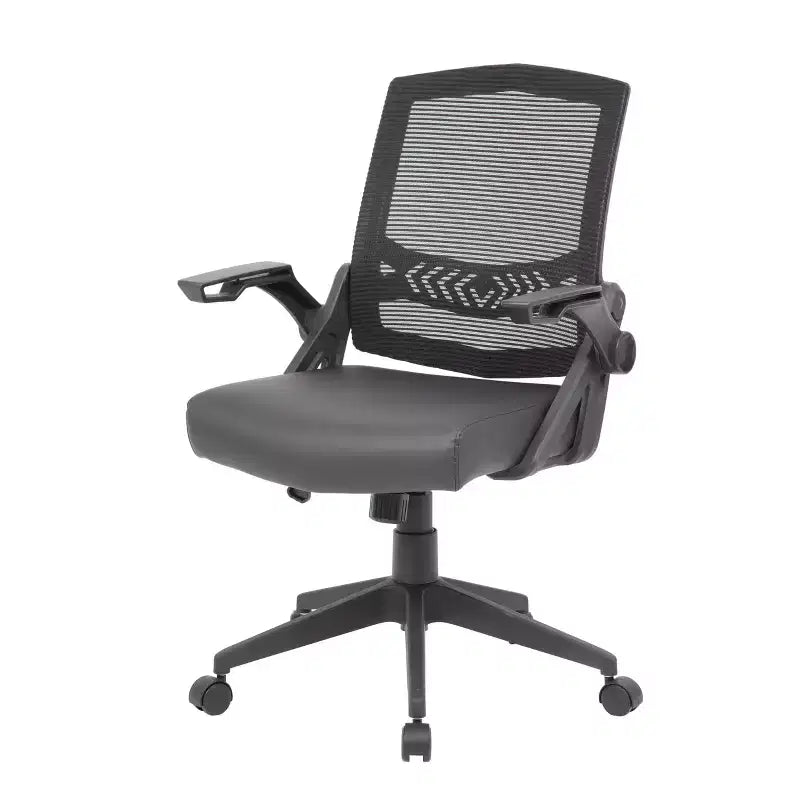 Fauteuil de bureau en maille Flip Arm noir - : pneumatique, pivotant, rembourré, capacité de 125 kg