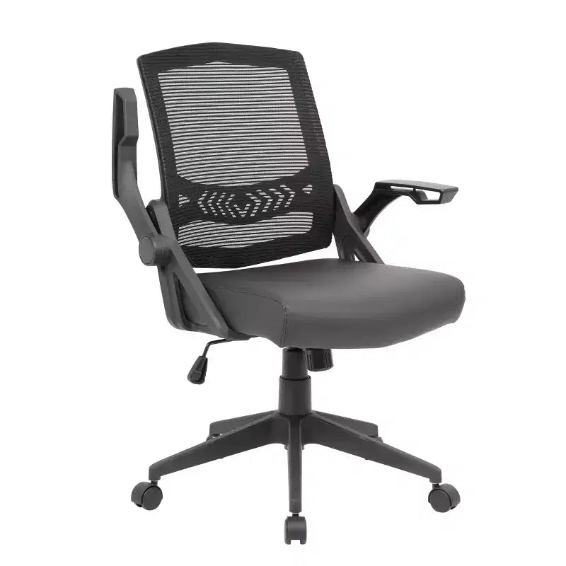 Fauteuil de bureau en maille Flip Arm noir - : pneumatique, pivotant, rembourré, capacité de 125 kg