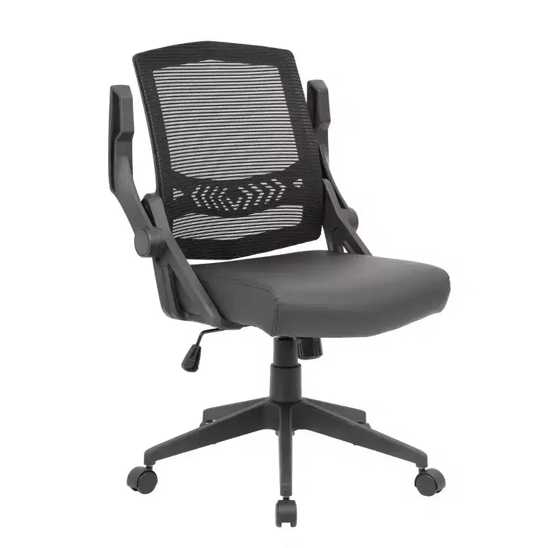 Fauteuil de bureau en maille Flip Arm noir - : pneumatique, pivotant, rembourré, capacité de 125 kg