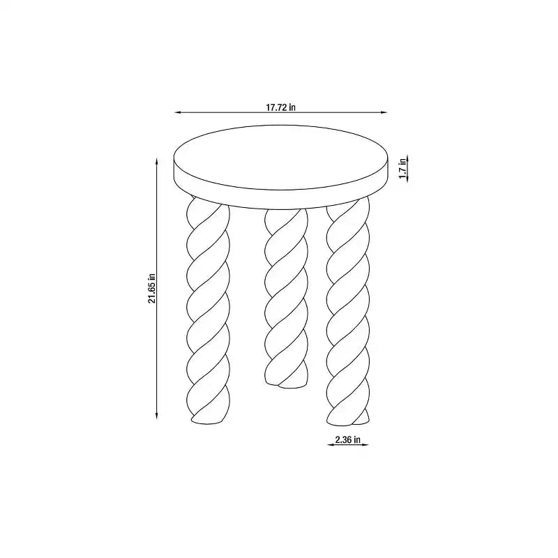 Table d'appoint avec pieds torsadés Noyer - conçue avec